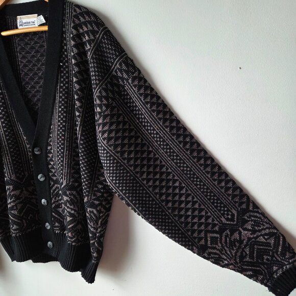 EUC VINTAGE LONDON FOG DEEP V NECK BUTTONED OVERSIZED CARDIGAN SWEATER SIZE XLT - Picture 12 of 16